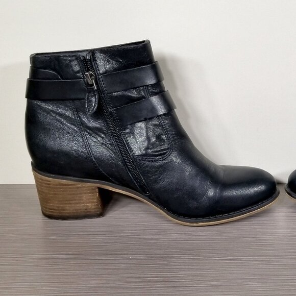 Franco Sarto Linden 2 Block Heel Booties, Black Leather, Womens Size 10 M / 40 - Picture 7 of 12